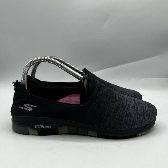 Skechers GoFlex Quick Fit Black Womens Size 8.5 Slip On Shoes Goga Mat 14018 - Picture 1 of 14
